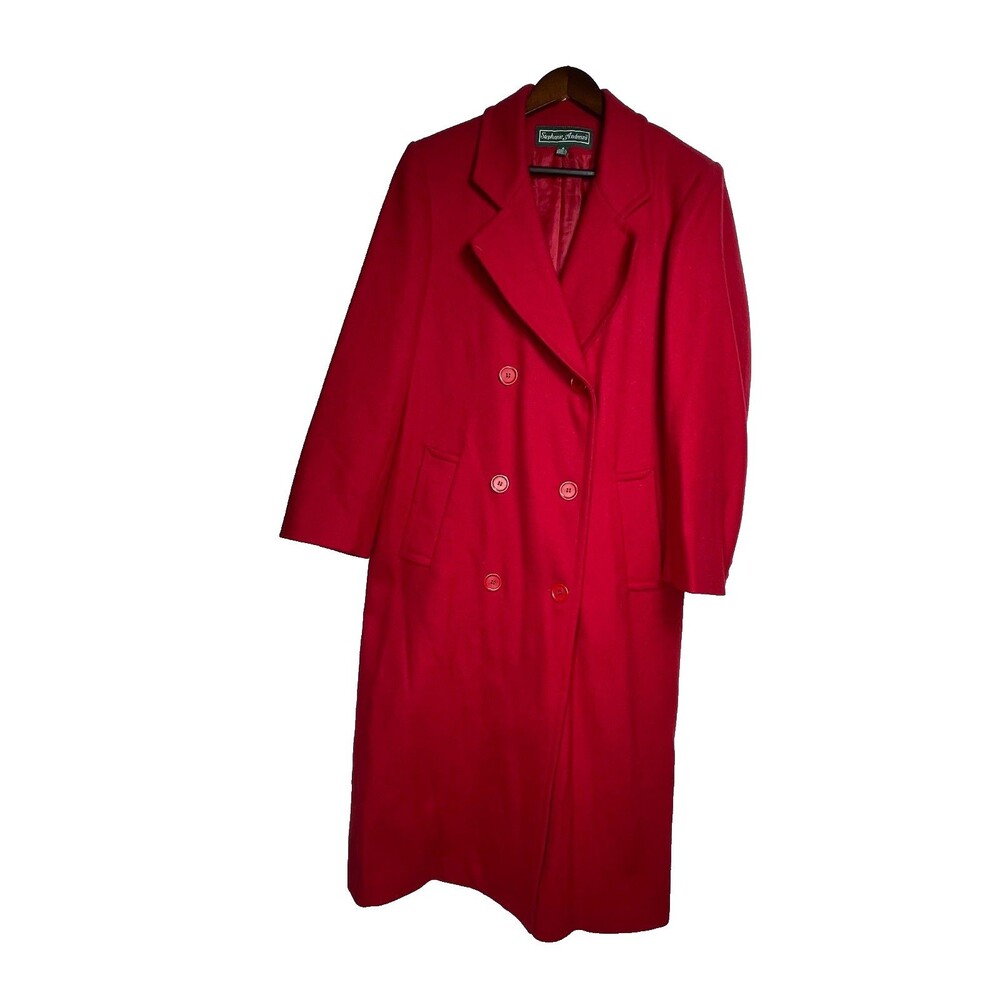 VTG Red 90s wool coat Double breasted academia corp core coat jacket size small